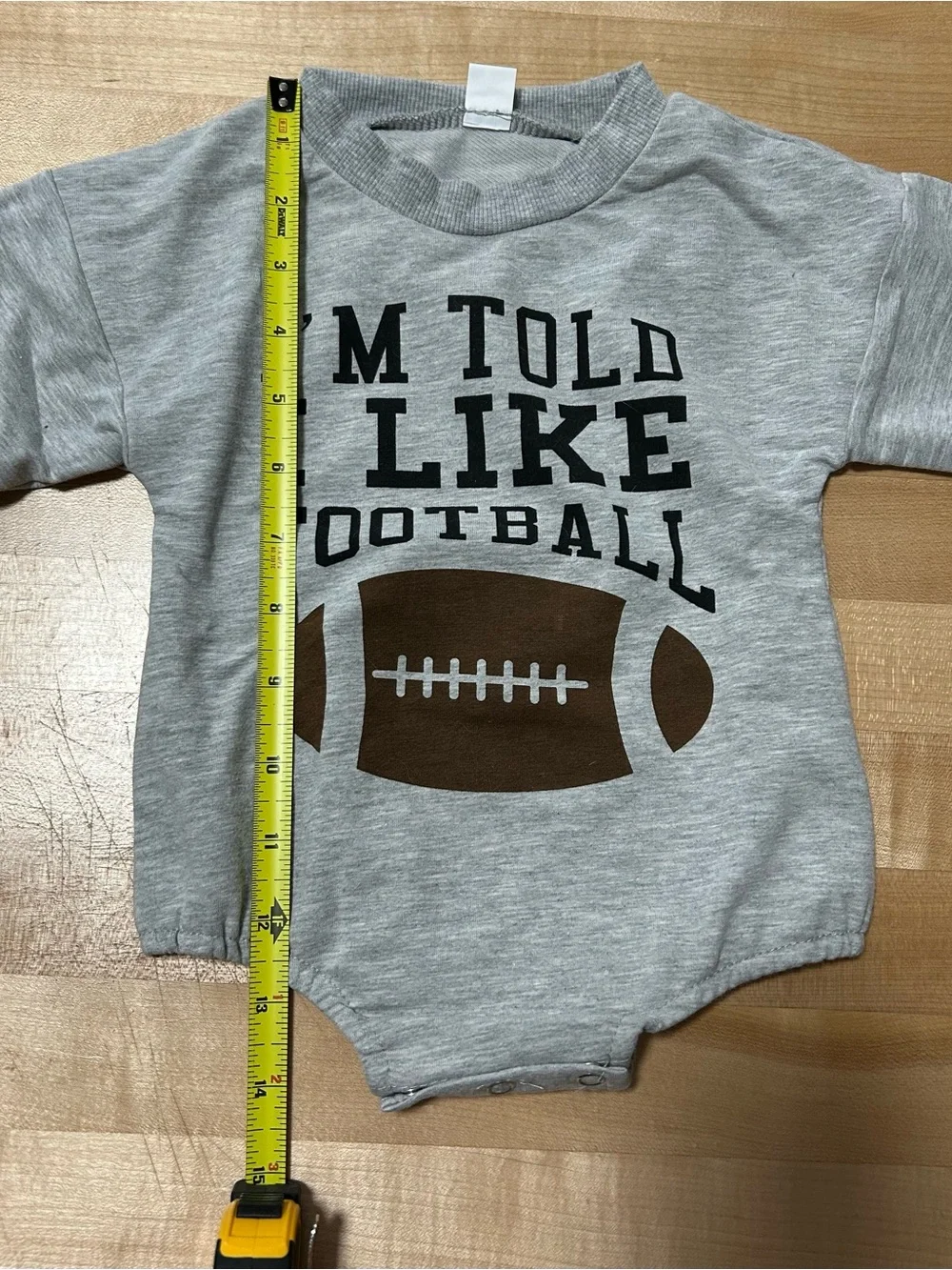 NWOT Baby Gray Football Onesie 3M